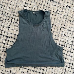 90 Degree By Reflex Slate Green Cropped Muscle Tank